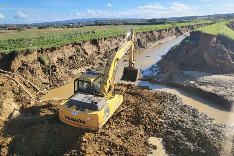 I lavori sul torrente Agna nel Pistoiese dopo l'alluvione di novembre 2023