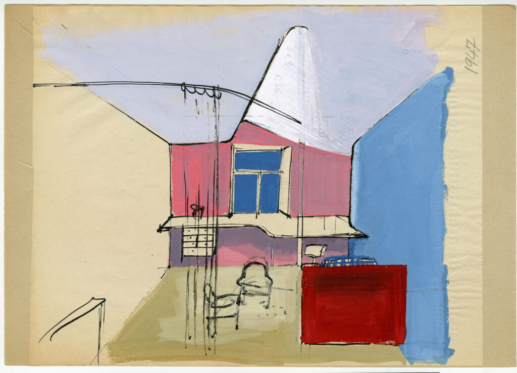 Ettore Sottsass, studio per arredamento casa Corgnati